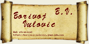 Borivoj Vulović vizit kartica